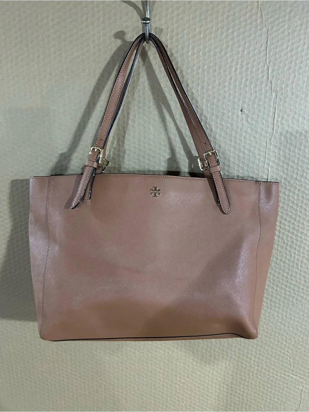 Tory Burch Dusty Rose Leather Tote with Dual Straps